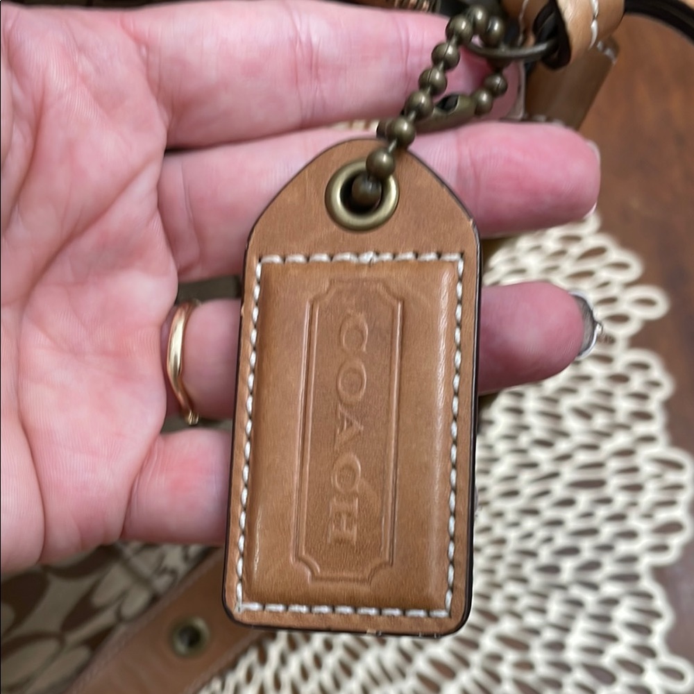 Coach Brown and Tan Crossbody Bag with Signature Style - Picture 10 of 11